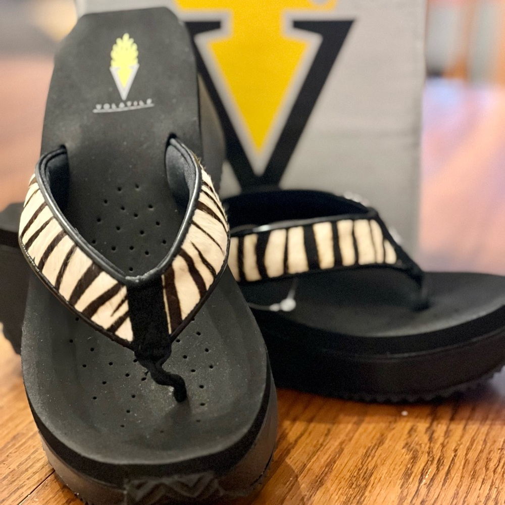 NEW Volatile Tara Zebra Print Wedge